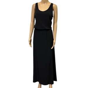 Fever Black Sleeveless Slit Side Elastic Waist Maxi Dress Womens Small